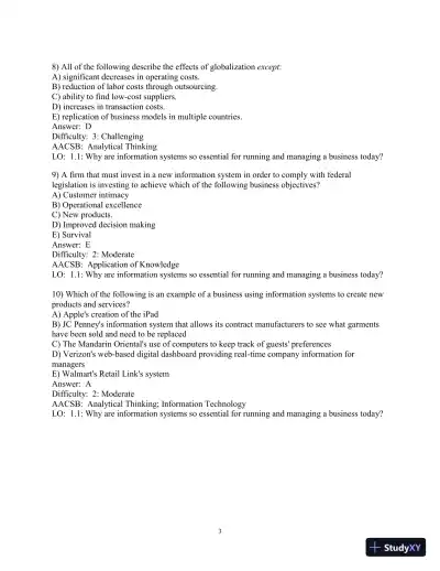 Test Bank for Essentials of MIS, 12th Edition - Page 4 preview image