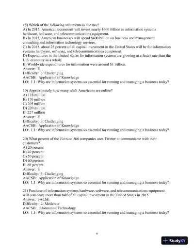 Test Bank for Essentials of MIS, 12th Edition - Page 7 preview image