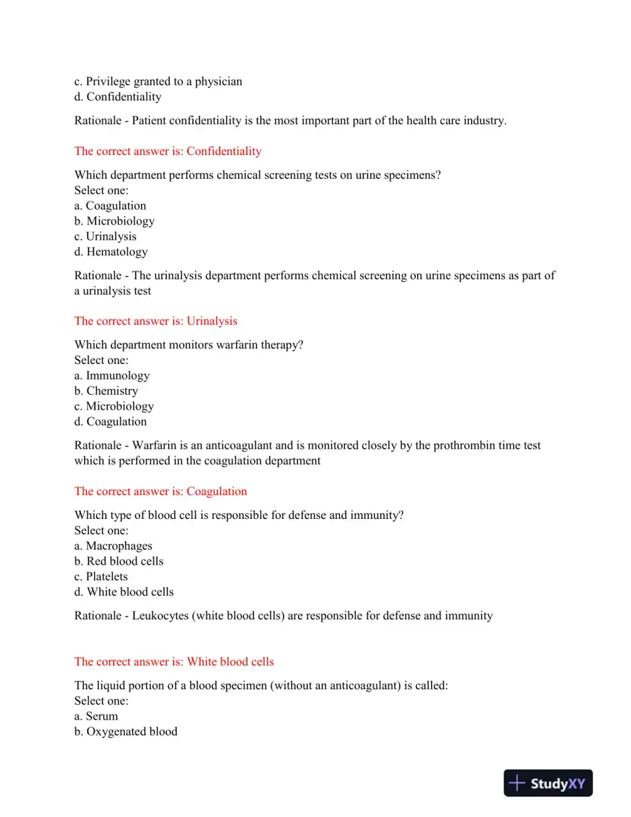2023-2024 AMCA Hematology Phlebotomy Exam With Answers (60 Solved Questions), page 3