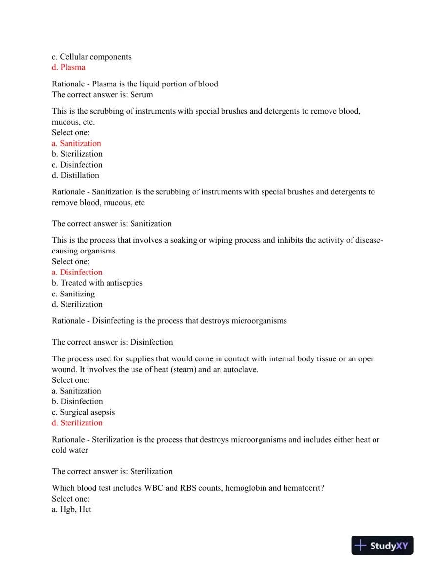 2023-2024 AMCA Hematology Phlebotomy Exam With Answers (60 Solved Questions), page 4