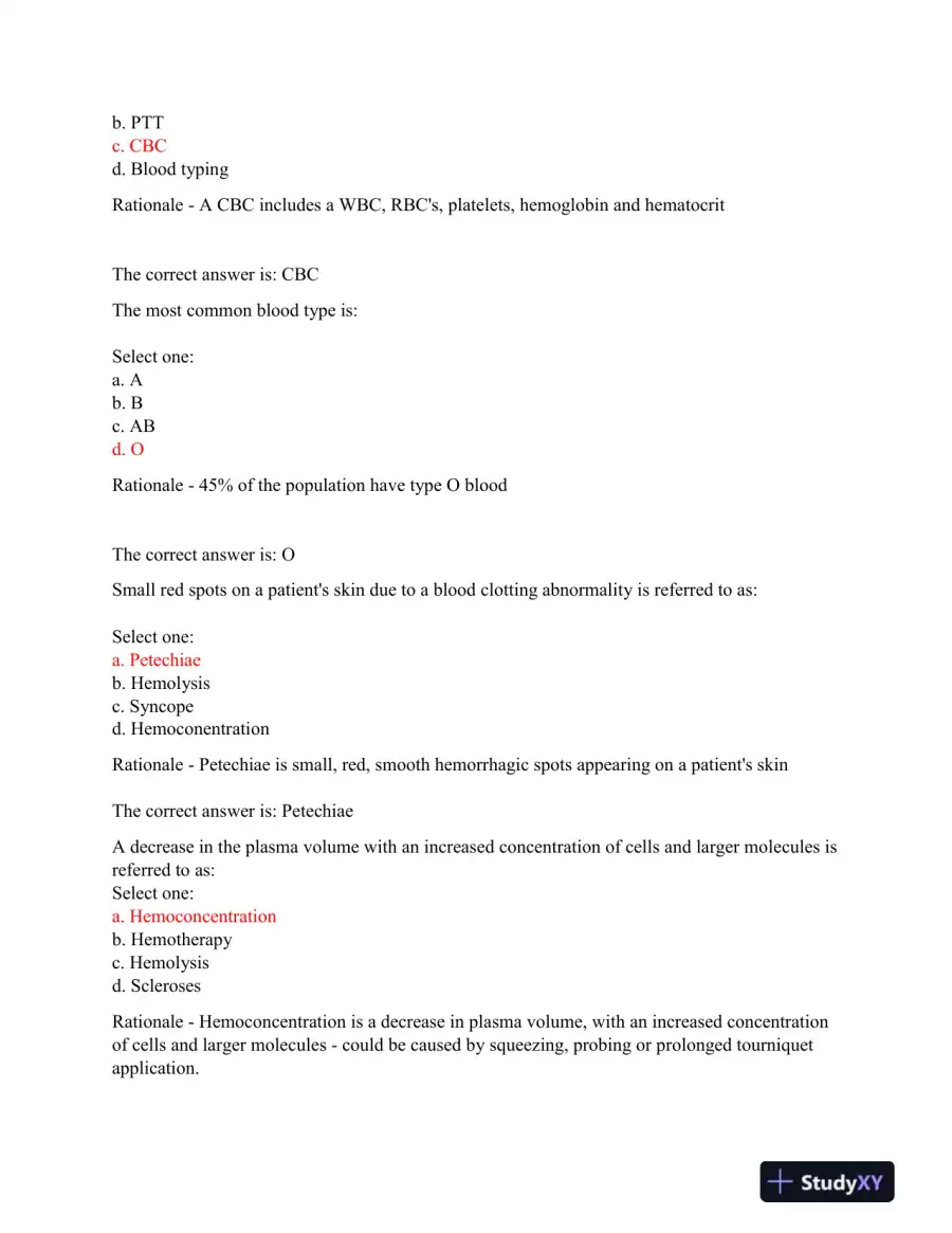 2023-2024 AMCA Hematology Phlebotomy Exam With Answers (60 Solved Questions), page 5