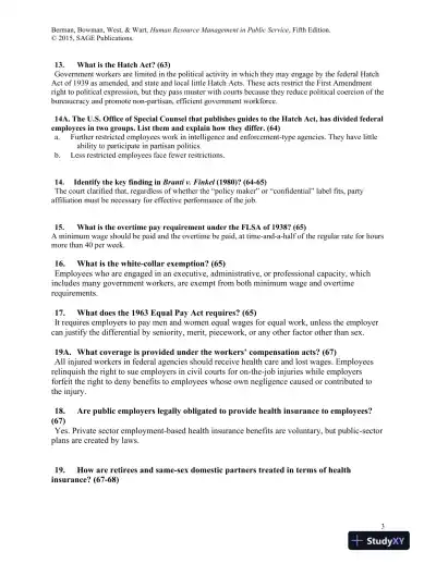 Human Resource Management in Public Service: Paradoxes, Processes, and Problems Fifth Edition Test Bank - Page 11 preview image