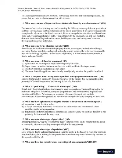 Human Resource Management in Public Service: Paradoxes, Processes, and Problems Fifth Edition Test Bank - Page 16 preview image