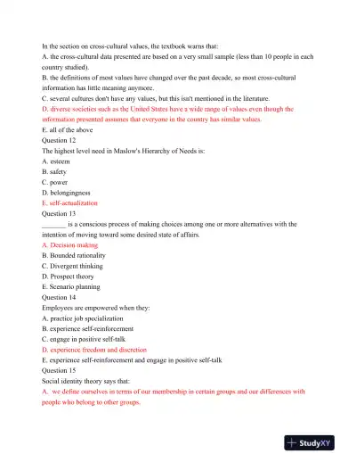 POST MGT405 Midterm Exam Fall 2014 - Page 4 preview image
