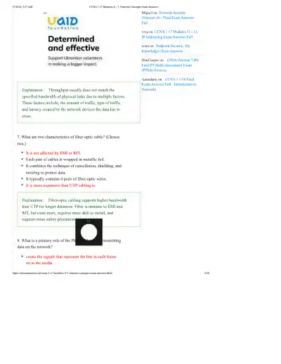 Ethernet Concepts Exam Answers - Page 5 preview image