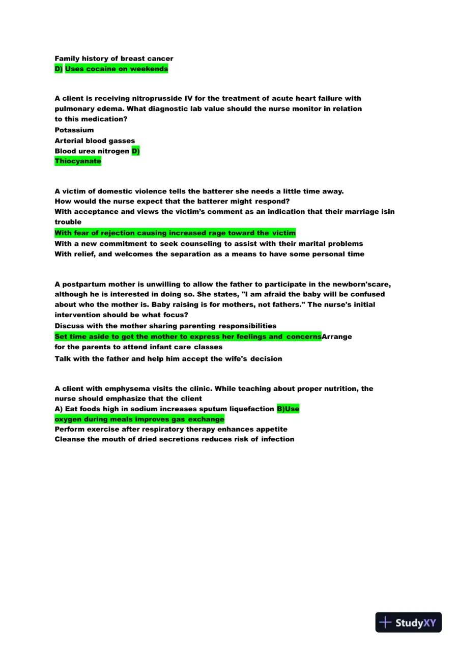 2022 HESI Child Care Exit Exam Version 2 With Answers (159 Solved Questions), page 7
