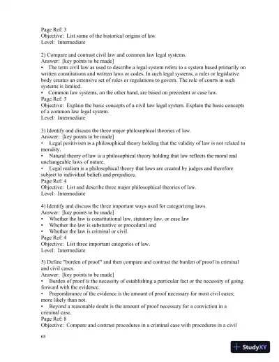 Test Bank for Introduction To Law , 6th Edition - Page 15 preview image