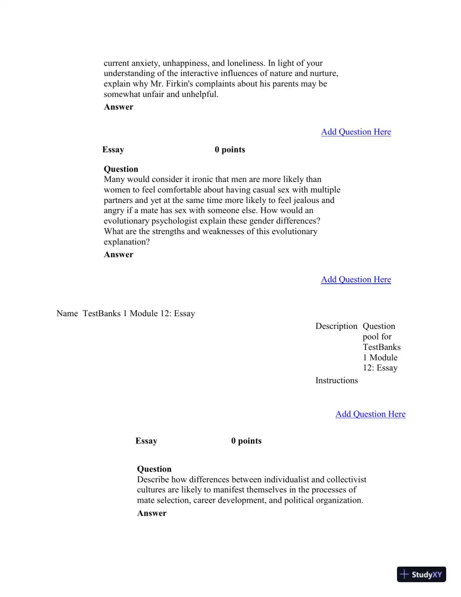 Test Bank For Psychology in Modules, 10th Edition, page 10