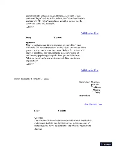 Test Bank For Psychology in Modules, 10th Edition - Page 10 preview image
