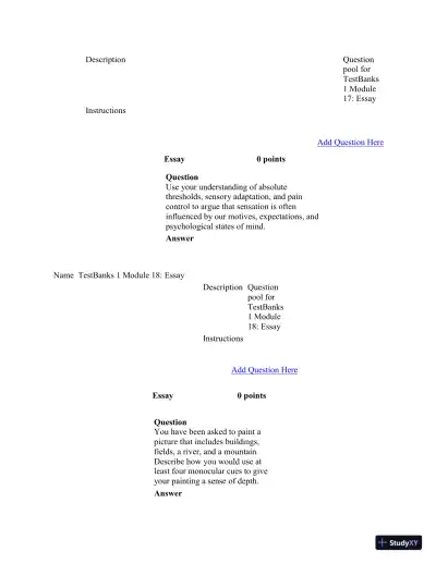Test Bank For Psychology in Modules, 10th Edition - Page 14 preview image