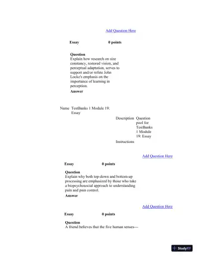 Test Bank For Psychology in Modules, 10th Edition - Page 15 preview image