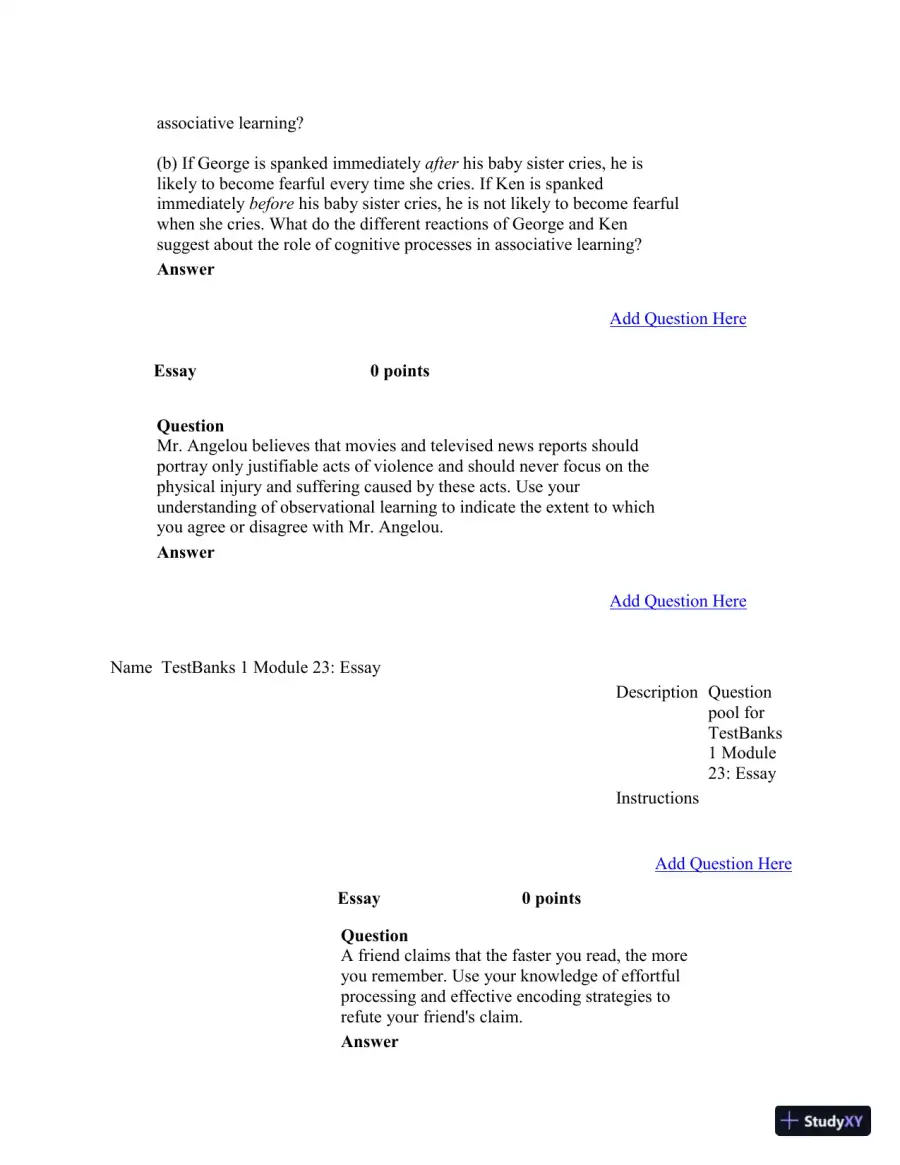 Test Bank For Psychology in Modules, 10th Edition, page 18