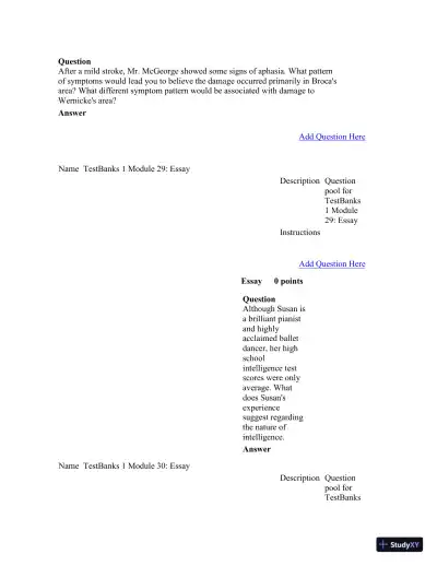 Test Bank For Psychology in Modules, 10th Edition - Page 22 preview image