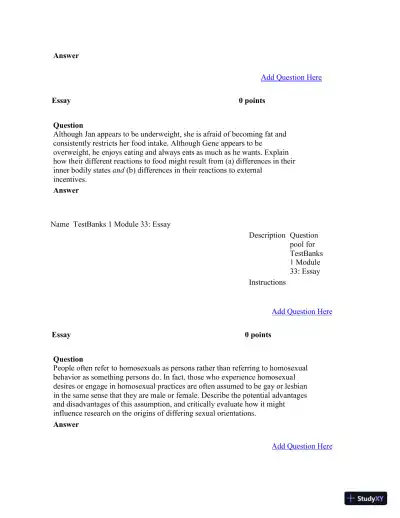 Test Bank For Psychology in Modules, 10th Edition - Page 25 preview image