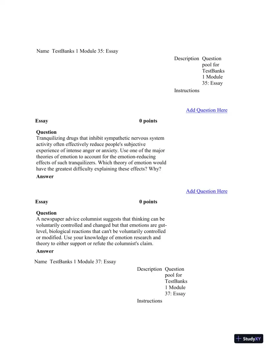 Test Bank For Psychology in Modules, 10th Edition, page 27