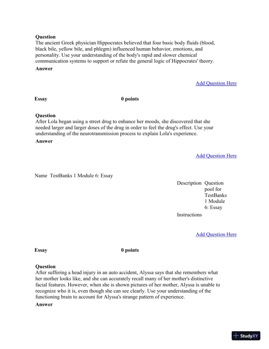Test Bank For Psychology in Modules, 10th Edition, page 6
