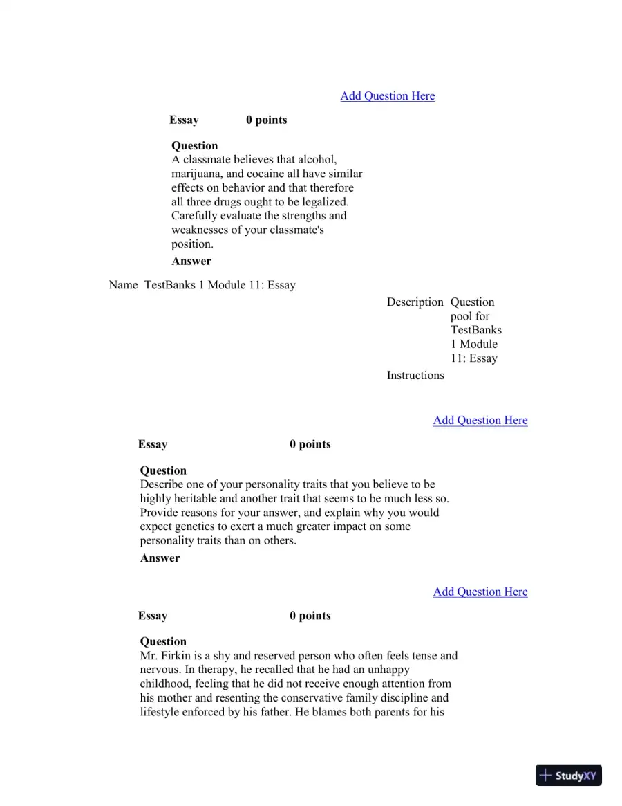 Test Bank For Psychology in Modules, 10th Edition, page 9