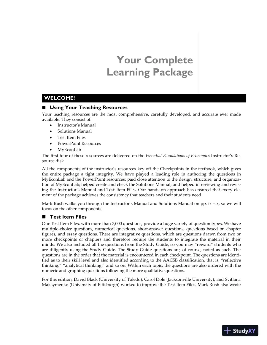 Solution Manual for Essential Foundations of Economics, 8th Edition, page 3