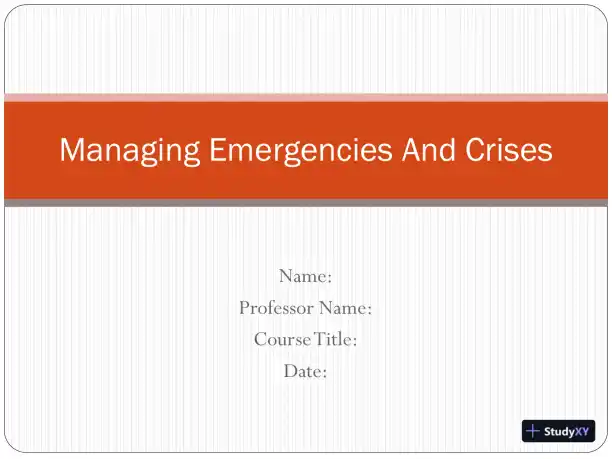 Managing Emergencies And Crises - Page 1 preview image