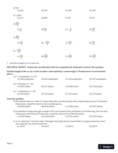Trigonometry, 2nd Edition Test Bank - Page 10 preview image