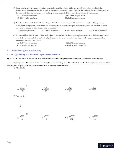 Trigonometry, 2nd Edition Test Bank - Page 12 preview image
