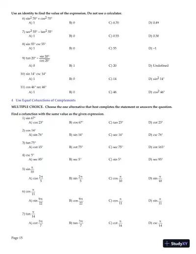 Trigonometry, 2nd Edition Test Bank - Page 16 preview image