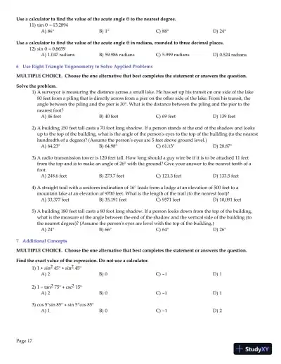Trigonometry, 2nd Edition Test Bank - Page 18 preview image