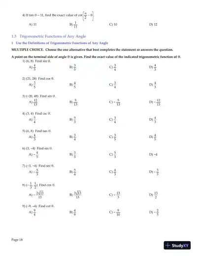 Trigonometry, 2nd Edition Test Bank - Page 19 preview image
