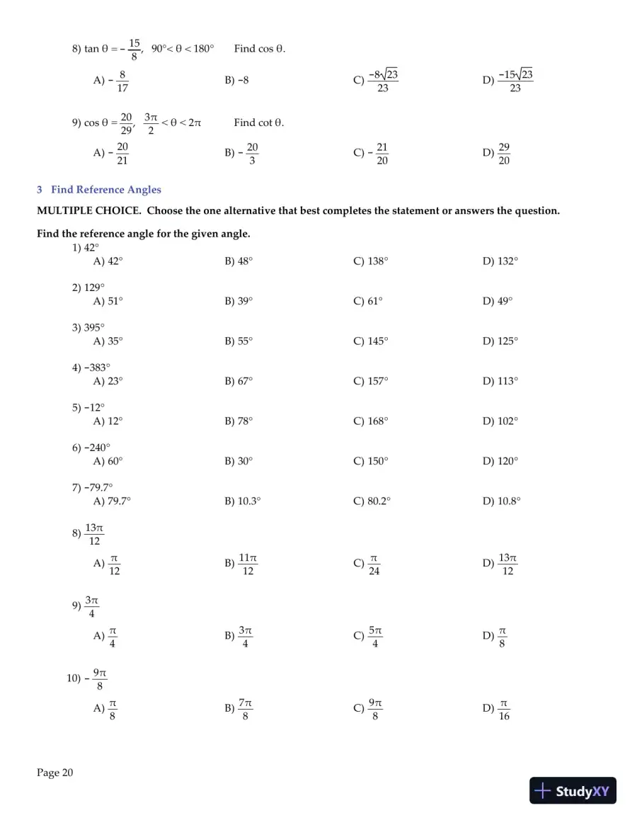 Trigonometry, 2nd Edition Test Bank, page 21