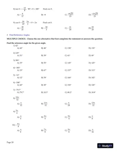 Trigonometry, 2nd Edition Test Bank - Page 21 preview image
