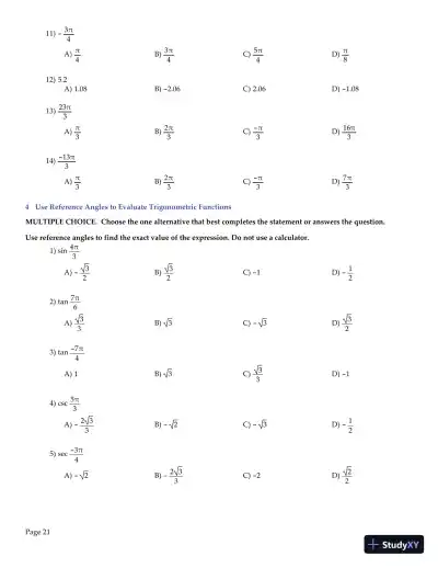 Trigonometry, 2nd Edition Test Bank - Page 22 preview image