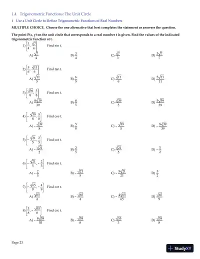 Trigonometry, 2nd Edition Test Bank - Page 24 preview image