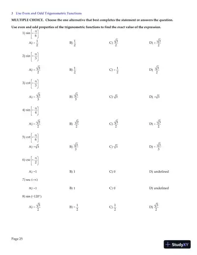 Trigonometry, 2nd Edition Test Bank - Page 26 preview image