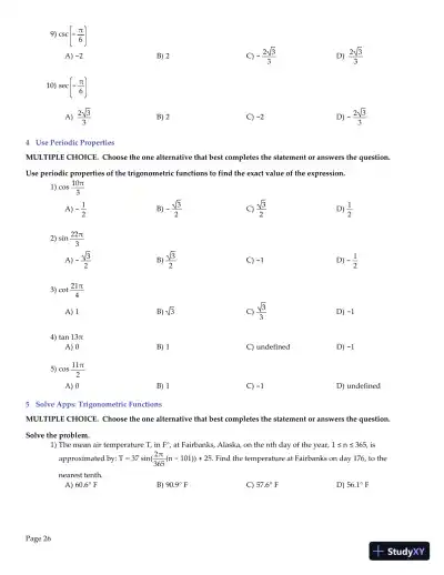 Trigonometry, 2nd Edition Test Bank - Page 27 preview image