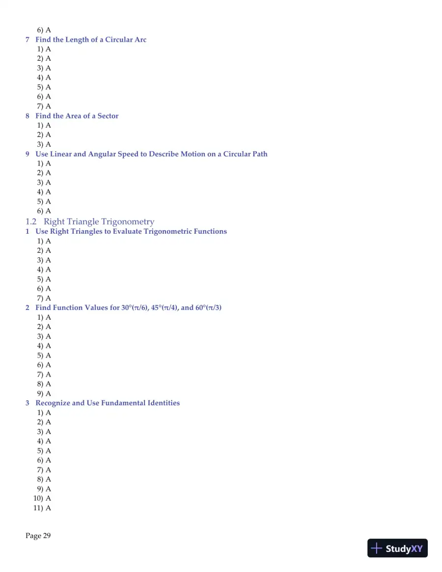 Trigonometry, 2nd Edition Test Bank, page 30