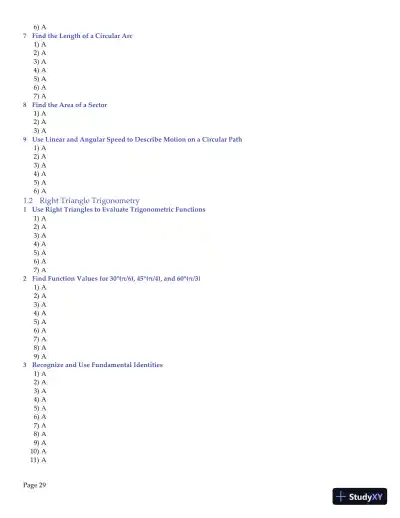 Trigonometry, 2nd Edition Test Bank - Page 30 preview image