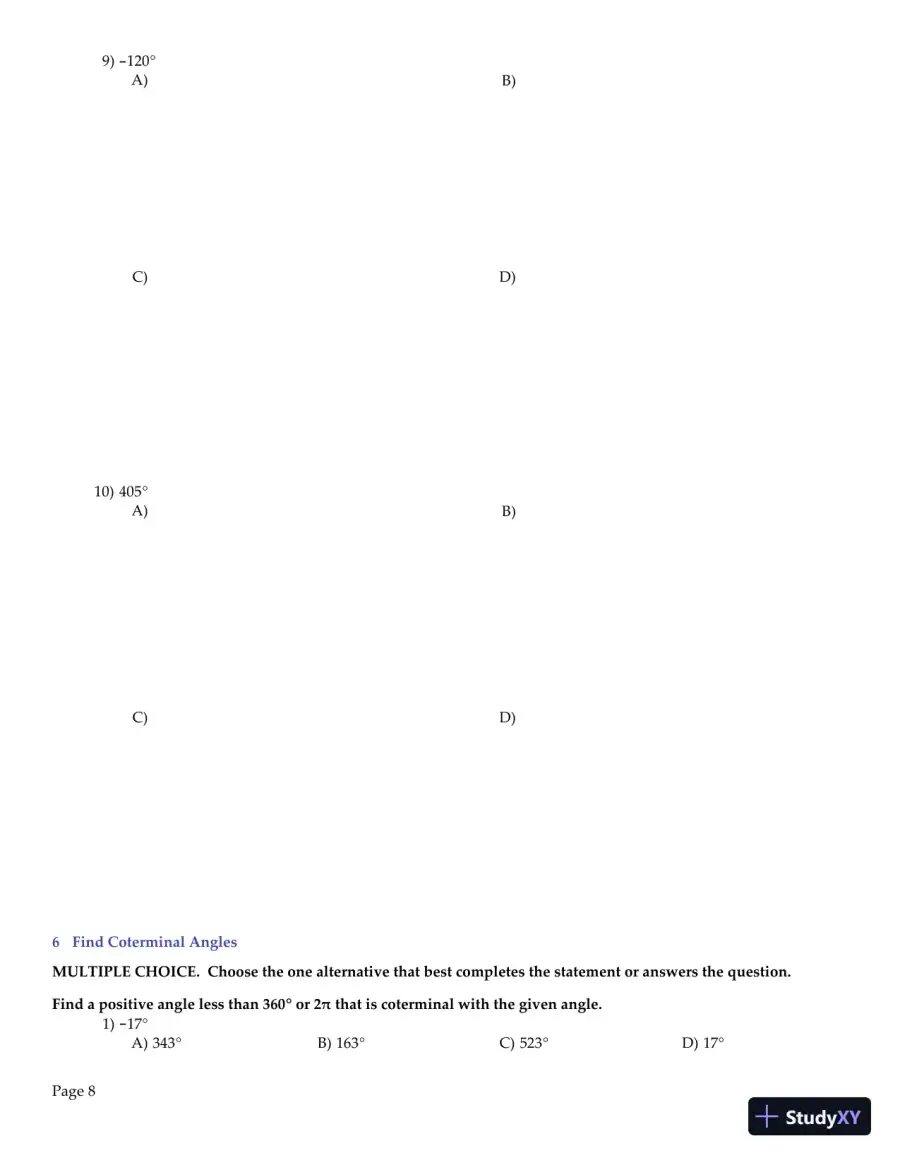 Trigonometry, 2nd Edition Test Bank, page 9