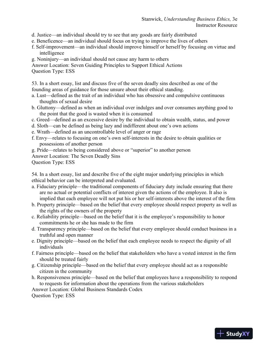 Understanding Business Ethics Third Edition Test Bank, page 15