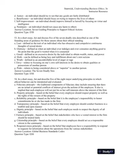 Understanding Business Ethics Third Edition Test Bank - Page 15 preview image