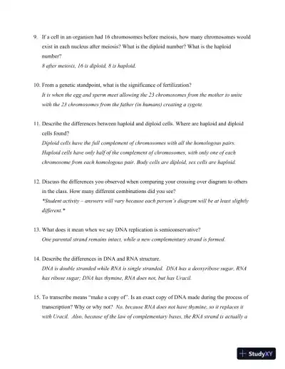 Solution Manual for Method and Practice in Biological Anthropology: A Workbook and Laboratory Manual for Introductory Courses, 2nd Edition - Page 14 preview image