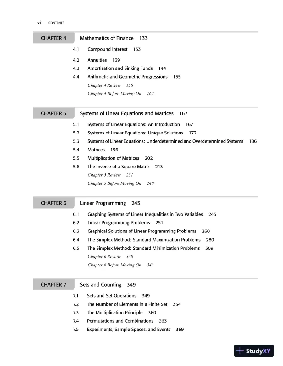 Applied Mathematics For The Managerial, Life, And Social Sciences, 6th Edition Solution Manual, page 3
