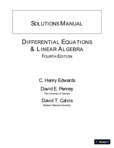 Solution Manual for Differential Equations and Linear Algebra, 4th Edition - Page 1 preview image