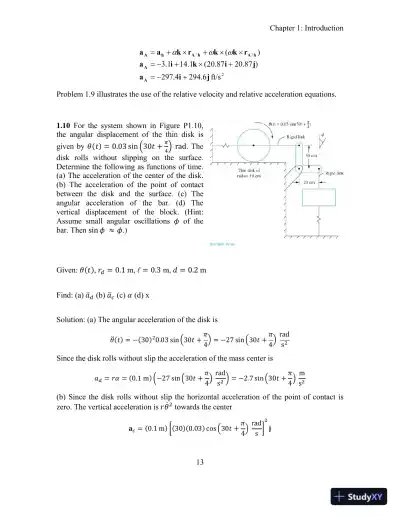 Mechanical Vibrations: Theory and Applications 1st Edition Solution Manual - Page 16 preview image