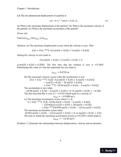 Mechanical Vibrations: Theory and Applications 1st Edition Solution Manual - Page 9 preview image