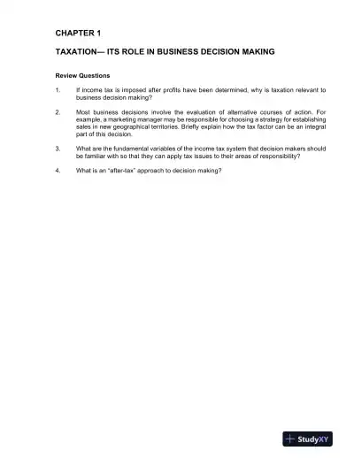 Canadian Income Taxation : Planning And Decision Making, 2013-2014 Edition Solution Manual - Page 1 preview image