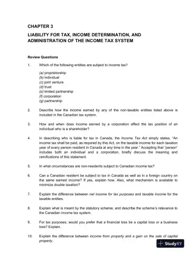 Canadian Income Taxation : Planning And Decision Making, 2013-2014 Edition Solution Manual - Page 10 preview image