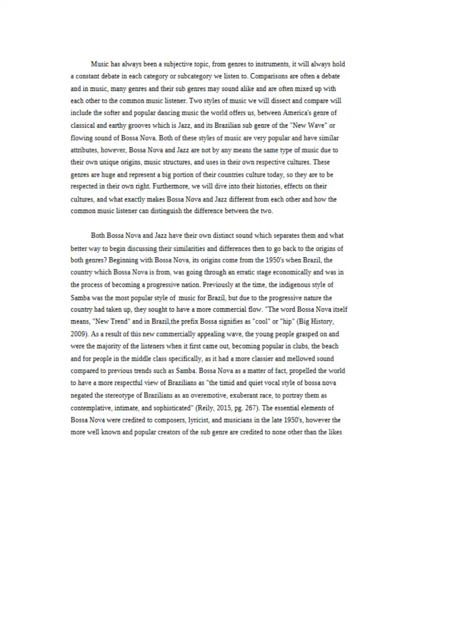 Bossa Nova vs Jazz A Comparative Analysis of Two P, page 2