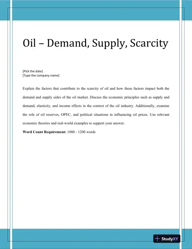 Oil � Demand, Supply, Scarcity - Page 1 preview image
