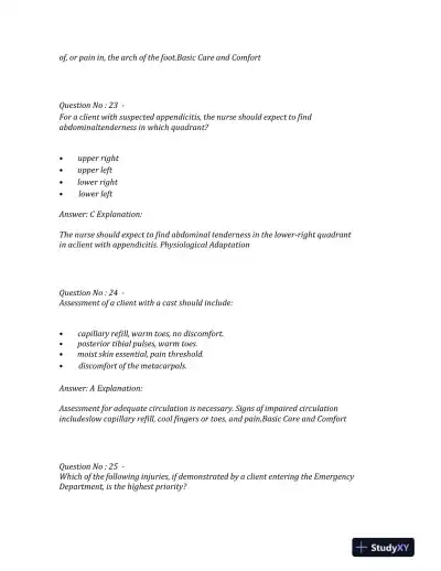 2023 NCLEX PN Physiological NGN Exam With Answers (200 Solved Questions) - Page 12 preview image