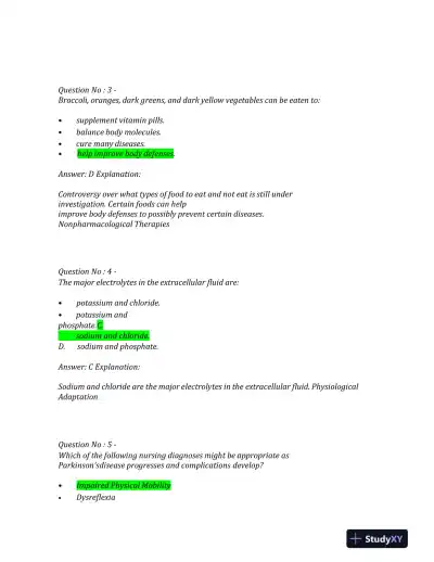 2023 NCLEX PN Physiological NGN Exam With Answers (200 Solved Questions) - Page 3 preview image